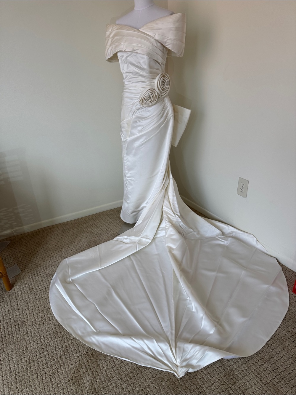 1992 Scaasi Bride Eva Haynal Forsyth Wedding Dress Bodice Stain As Is Gown